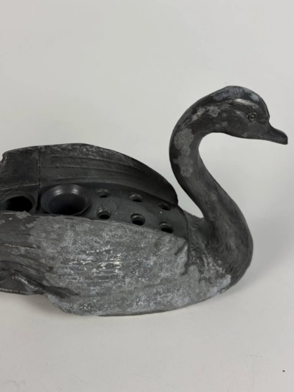Vintage 1980s Petite Choses Swan Candle Holder | Heavy Die Cast Metal Swan Flowe - Picture 12 of 12